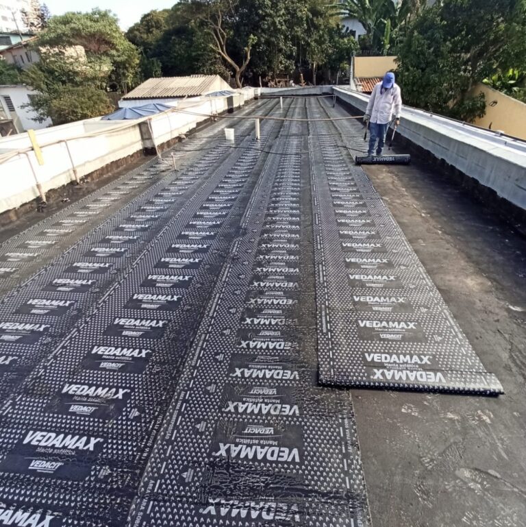Laje de cobertura em Zona Norte, impermeabilização JD Engenharia