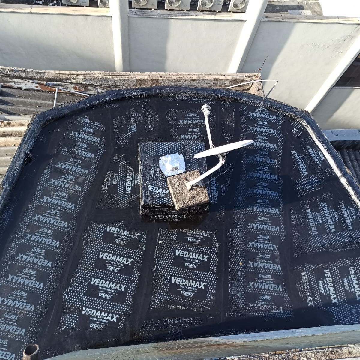 Impermeabilização laje cobertura - manta asfaltica concluída