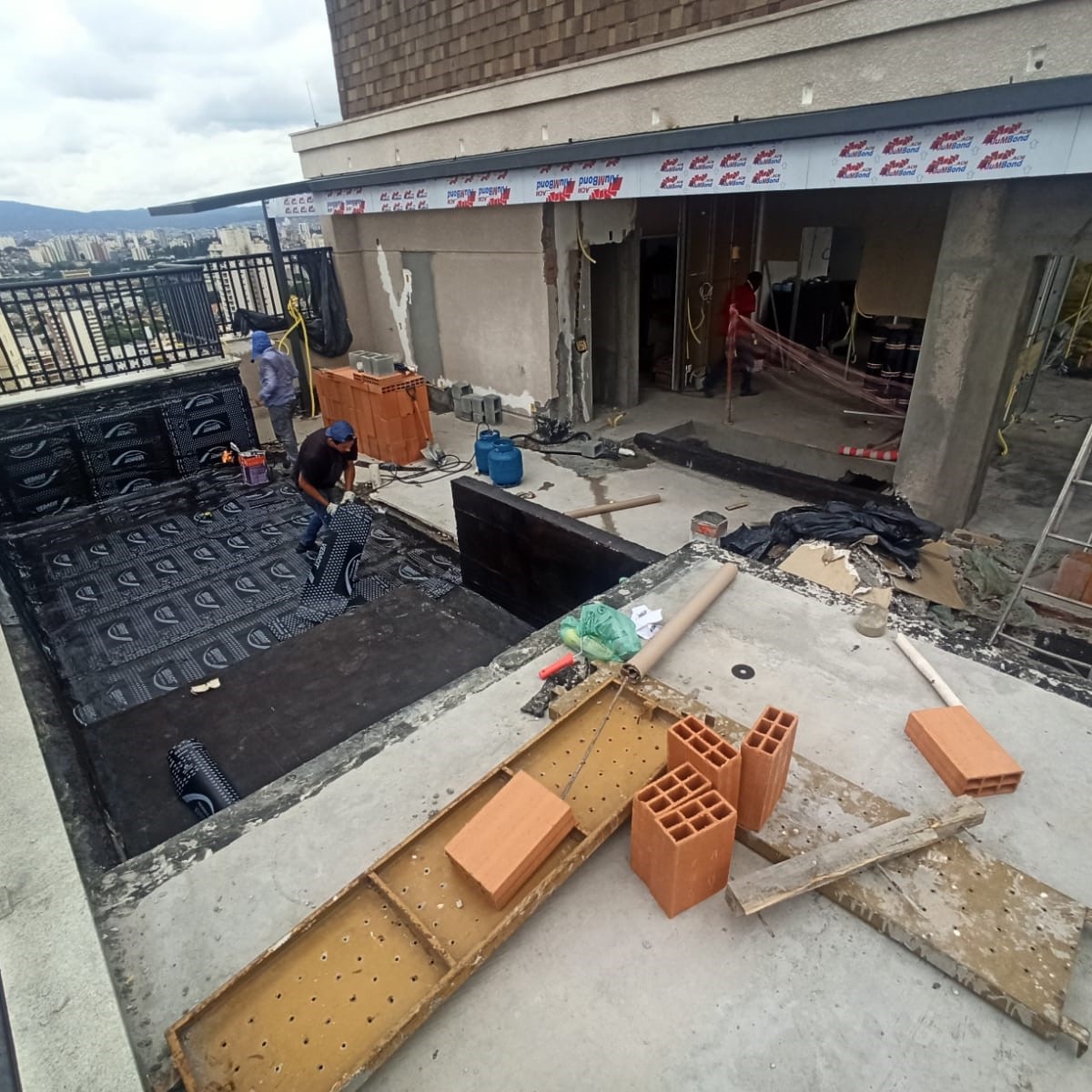 Impermeabilização piscina - durante